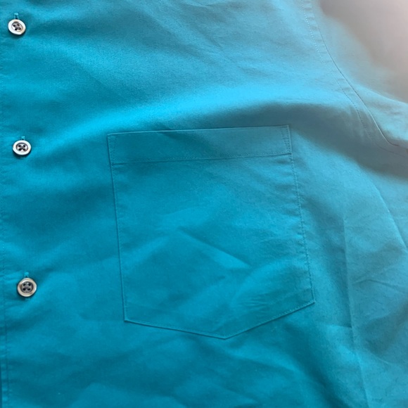 Teal/Turquoise Men’s Dress Shirt Size 15 - Picture 4 of 4